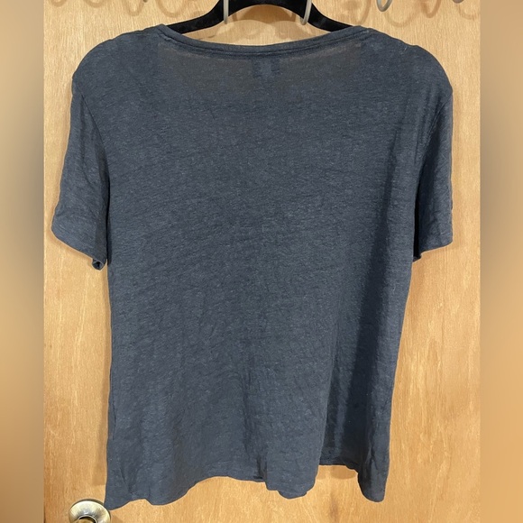 #105- EILEEN FISHER -Linen Jersey scoop Neck Tee - Picture 2 of 4